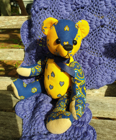 Serge, 26cm Robin Rive limited edition bear, provencal cotton fabric