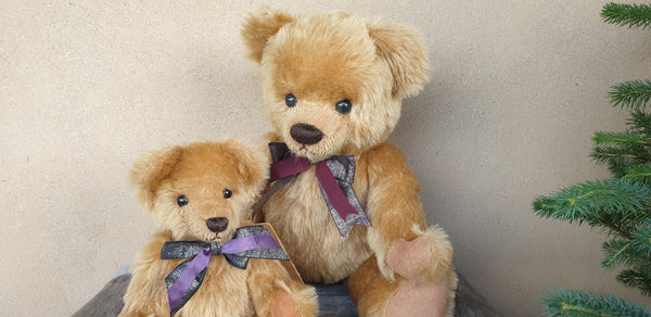 Sir Edward, Robin Rive bear, 24cm OOAK collectible, denim dress, LE