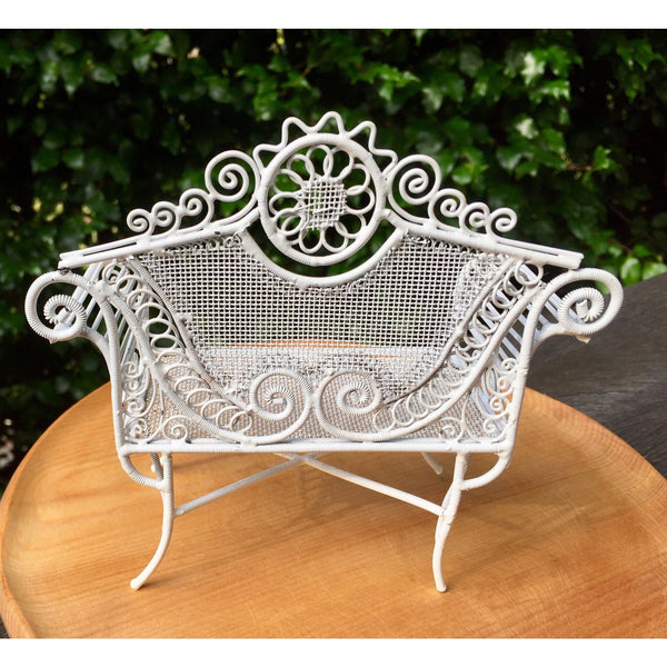 Wrought iron settee - miniature - KiwiCurio-Robin Rive-Teddy Bears-Limited Edition