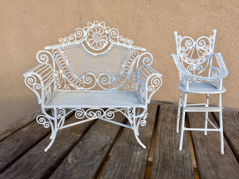 Wrought iron chair - miniature - KiwiCurio-Robin Rive-Teddy Bears-Limited Edition