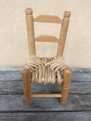 Wooden Chair woven seat - KiwiCurio-Robin Rive-Teddy Bears-Limited Edition