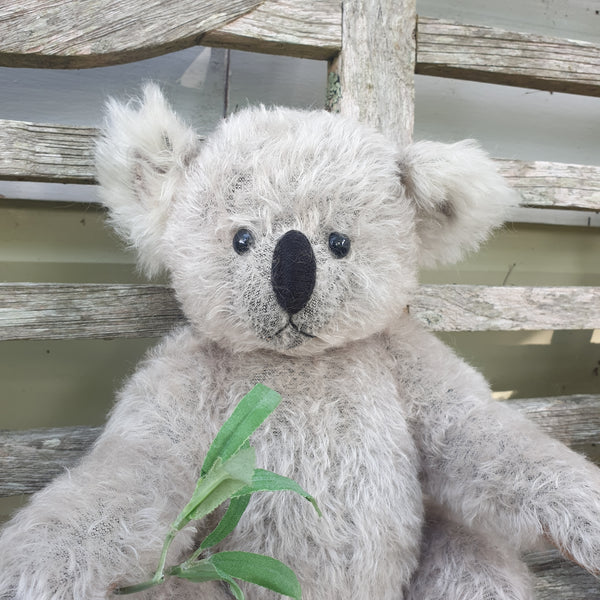 Eucalyptus 38cm ooak grey mohair bear