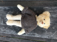 Lyndsey, Robin Rive collectible mohair bear, natural brown wool jumpet