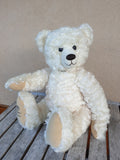 Cynthia Jane, 40m Robin Rive Collectible teddy bear in creamy white wavy mohair