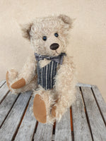 Alistair, Robin Rive Bear, 37cm collectible in sparse taupe mohair