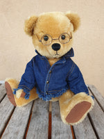 Flynn, Robin Rive bear, 32cm OOAK collectible wearing checked scarf