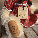Jane Austen, 33cm Robin Rive Bear, collectible limited edition mohair teddy , dress, straw bonnet