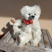 Snowy, 36cm OOAK soft, cuddly white mohair Robin Rive bear