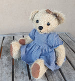 Annaliese, Robin Rive bear, 24cm OOAK collectible, denim dress