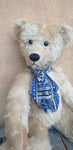 Charlie, Robin Rive bear, 44cm, long cream distressed mohair, ooak, blue cravat