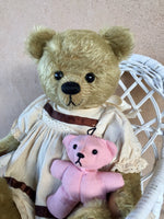 Hannah, 36cm collectible Robin Rive Bear, OOAK, calico dress