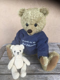 Arney, Robin Rive Bear, 32cm OOAK collectible pale green mohair teddy, sweatshirt