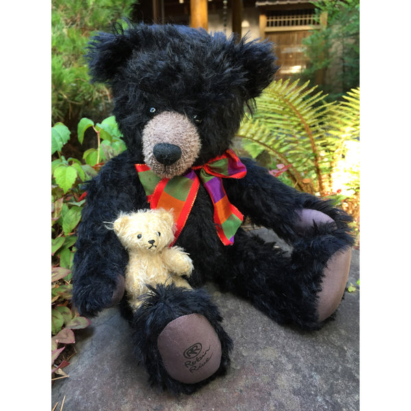 Thorburn, special Robin Rive black mohair bear with his friend