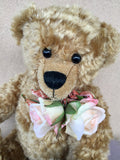Gillian, 36cm, Robin Rive Collectible Mohair teddy bear with floweres