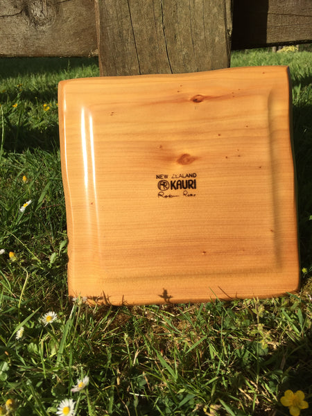 Kauri Square plates, Robin Rive designed wooden plates