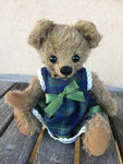 Cissy, 18cm small Robin Rive bear, OOAK, tartan dress