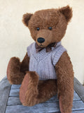 Hughie, 44cm Robin Rive bear, grey sweater